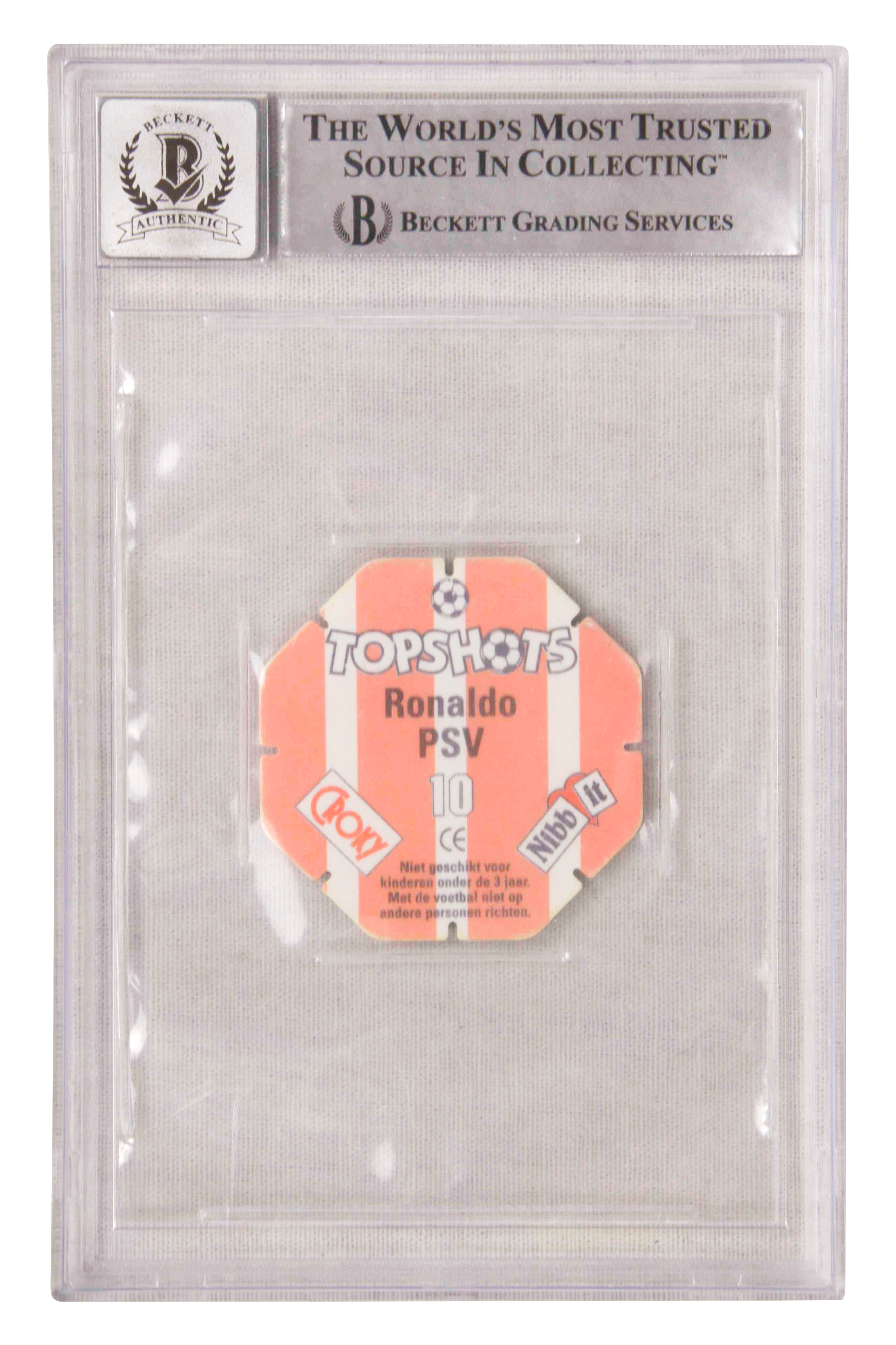 Ronaldo Nazario Signed 1995-96 Croky Nibb IT Topshots #10 – BGS 10 Autograph